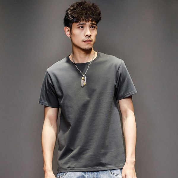 

summer men's cotton all short sleeve t-shirt half solid color, White;black