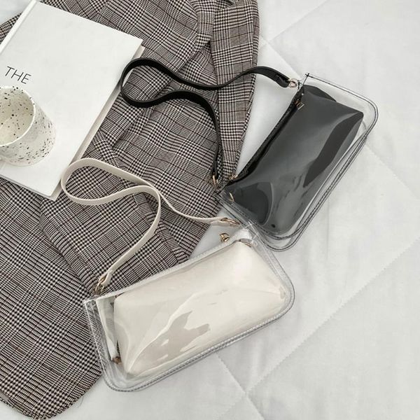 

evening bags waterproof pu leather fashion women shoulder transparent underarm casual ladies all season products