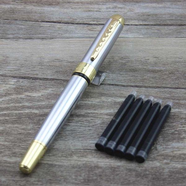

fountain pens jinhao pen luxury metal business gift boyfriend teacher father present with 5pcs ink sac 003