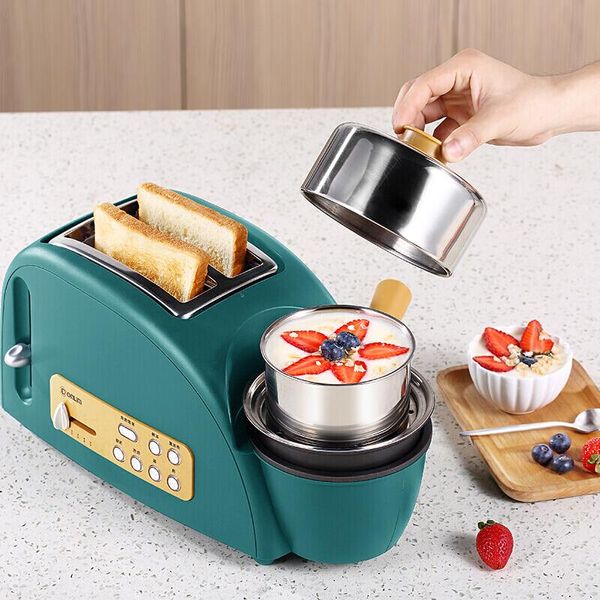 

2baker household, 2 pcs,breakfast machine,yogurt, milk,steaming,frying,boiling,branding products ,defrost,reheat bread makers
