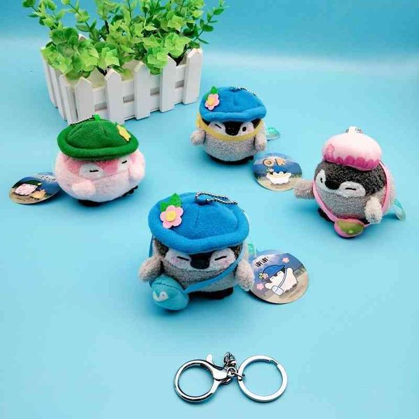 

new japanese animation positive energy penguin cute cartoon schoolbag pull rope bag small pendant plush doll