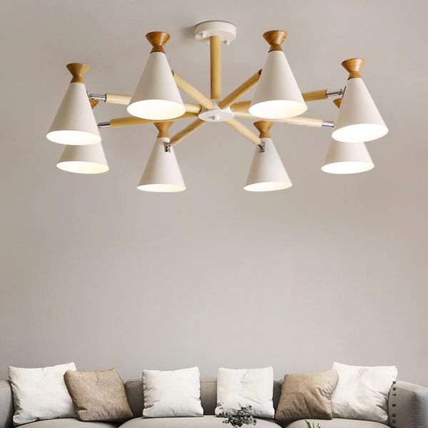 

nordic led chandeliers light for living room bedroom macaron kids chandelier ceiling wooden kitchen lamp plafonniers