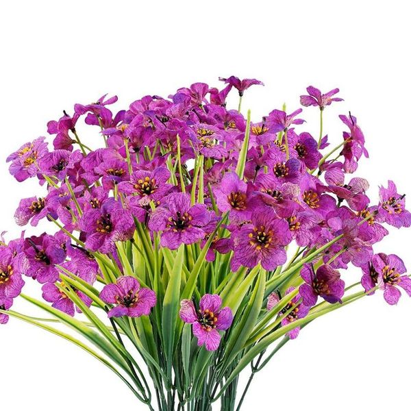 

bunches of artificial flowers outdoor plastic plants garden porch decoration (purple) decorative & wreaths
