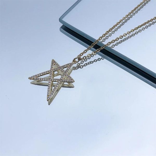 

pendant necklaces vintage crystal necklace for women bohemian multilayer star hollow layered collar jewelry party gifts, Silver