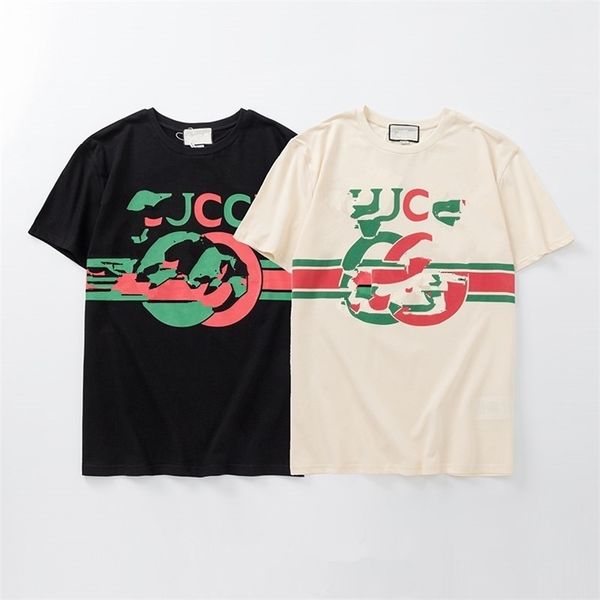 

spring and summer new products fashion letter printing short-sleeved t-shirt simple men and women couple 210409, White;black