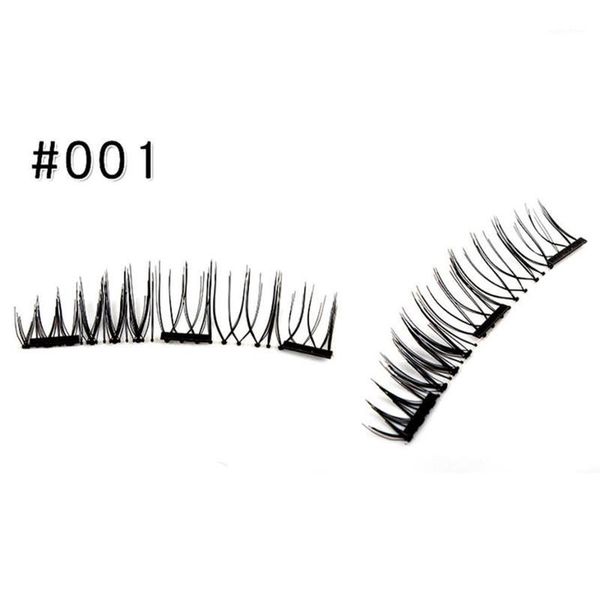 

out2021 1pair double 3d magnetic false eyelashes lashes extension handmade 05.221