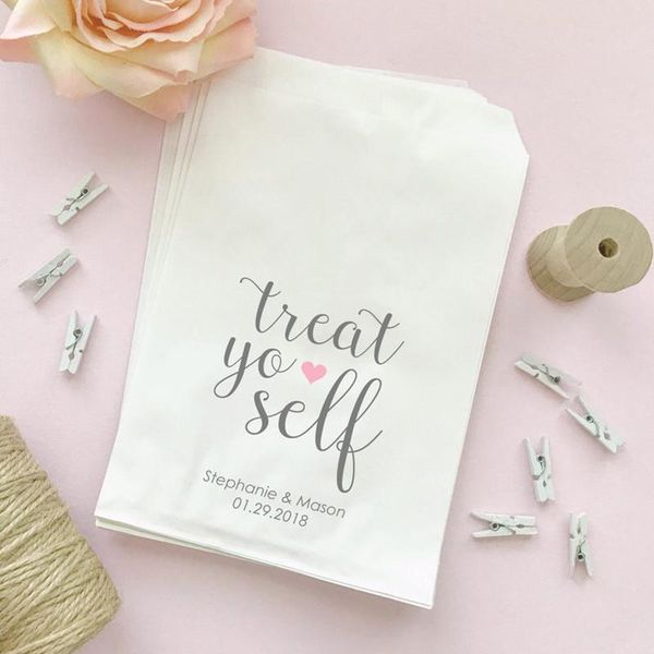 

gift wrap custom treat yo self bags - bag candy favor wedding