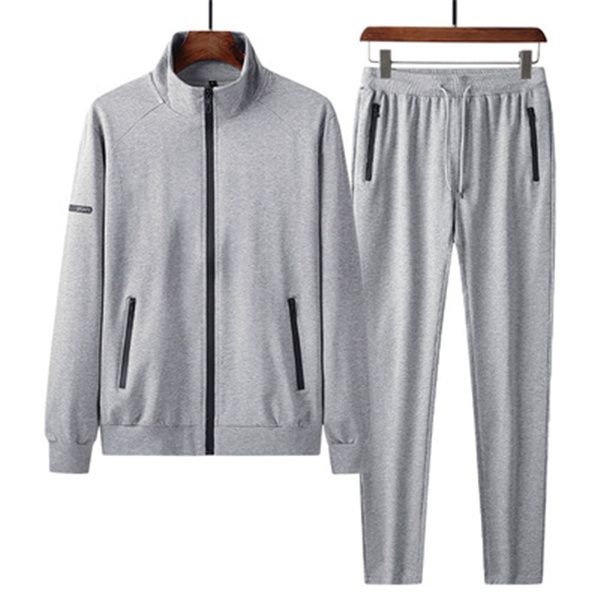 

6xl tracksuit mens sport suits running sportswear gym clothing jogging men jogger set fitness suit training gyms track sets male, Gray