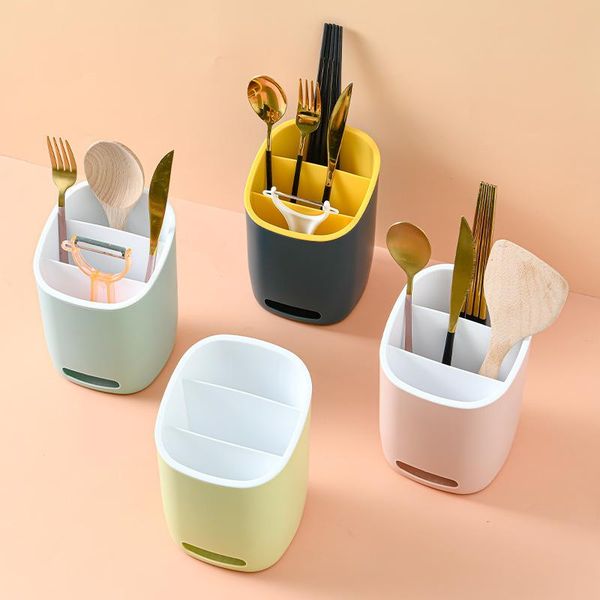 

hooks & rails kitchen cutlery organizer knife stand multifunctional spoon fork chopstick storage holder box drain tray shelf