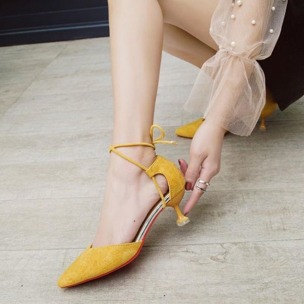 

dress shoes spring summer fashion bow pointed toe high heels sandals ankle strap ladies wedding party pumps y22-38, Black