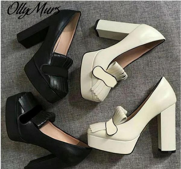 

ollymurs high heel sandals women chunky heels elegant ladies shoes shallow woman metal buckle pumps dress, Black