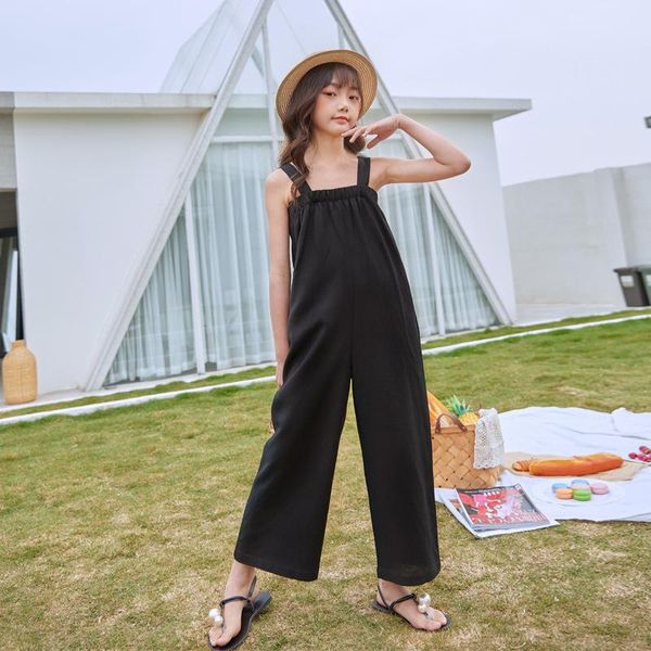 

trousers teen girls summer jumpsuits red black color strap overalls, Blue
