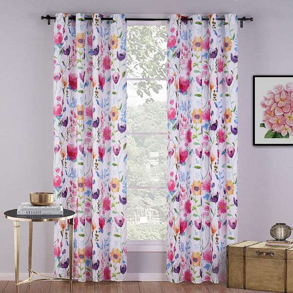 

curtain & drapes flower printed window blackout modern shade curtains for living room bedroom drape