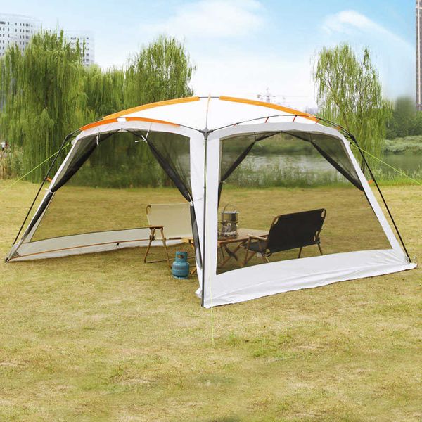 Einlagige gute Qualität 4 Ecken Gartenlaube/Multiplayer Freizeit Party Camping Zelt/Markise Shelter Grillzelt Pergola Y0706