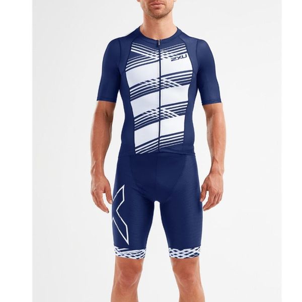 

racing sets professional men's triathlon cycling suit tights sports swimming and running jumpsuit conjunto ropa ciclismo hombre, Black;blue