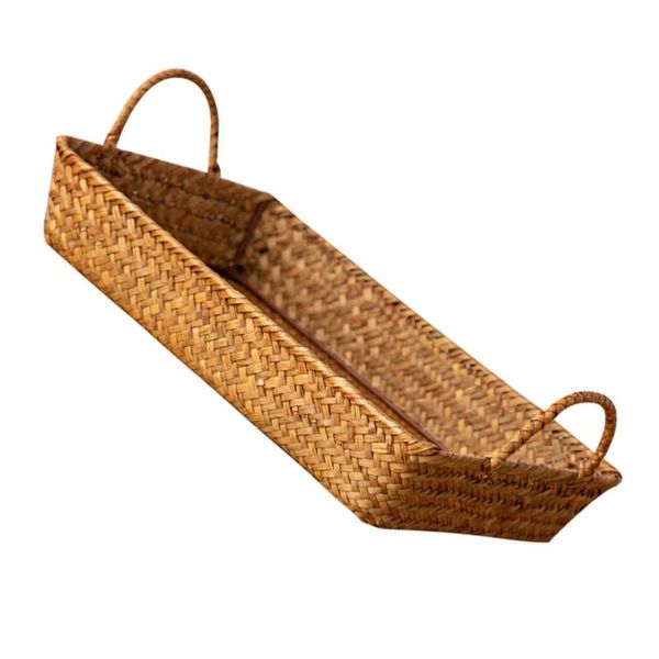 

storage baskets 1pc woven snack basket home office desksundry (yellow)