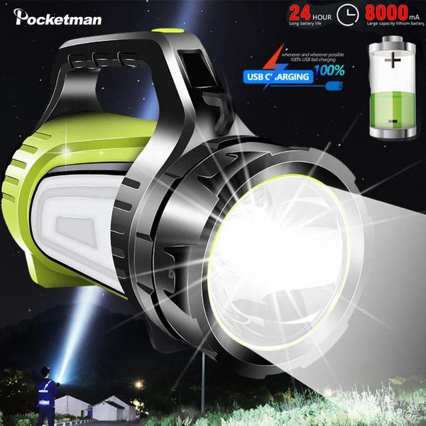 

portable searchlight usb rechargeable waterproof spotlight ultra-long standby torch output lantern lanterns