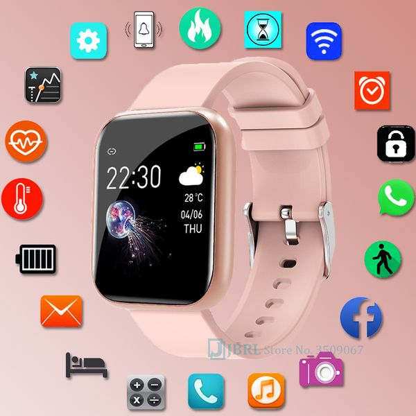 

sport silicone smart watch women men smartwatch for android ios waterproof fitness tracker bracelet electronics smart clockg, Slivery;brown