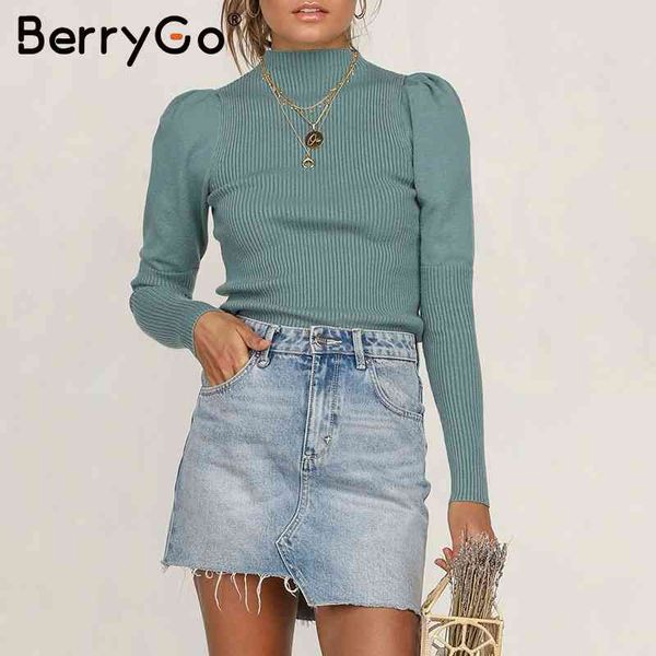 

berrygo elegant knitted women sweater turtleneck long sleeve striped female pullover jumper slim ladies autumn winter sweaters 210513, White;black
