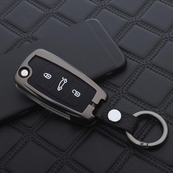 

keychains car key protection zinc alloy cover case for vw golf bora jetta polo passat skoda octavia a5 fabia seat ibiza leon, Silver