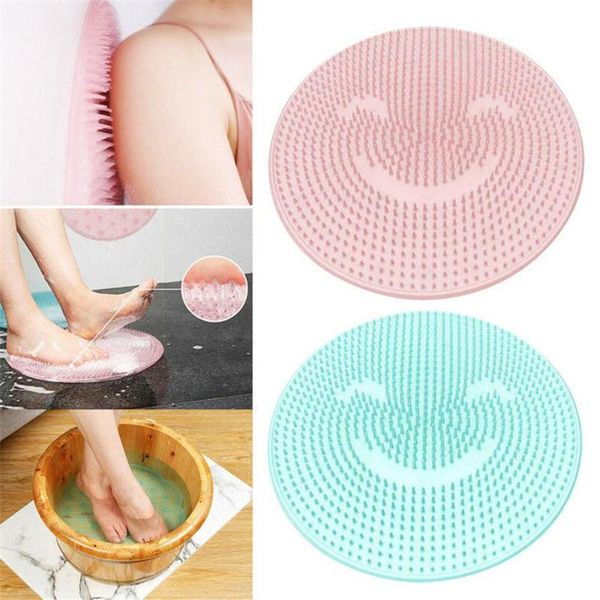 

bath mats bathroom suction cup mat non-slip silicone foot wash carpet back massage cushion sole brush