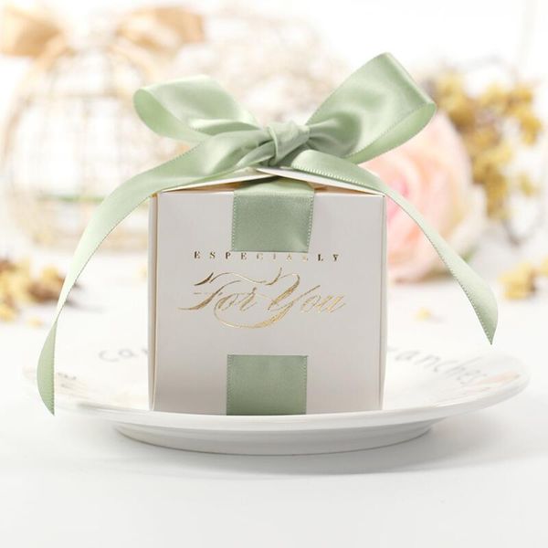 

10pcs/lot bronzing paper folding ribbon box european retro small gift simple wedding birthday candy wrap