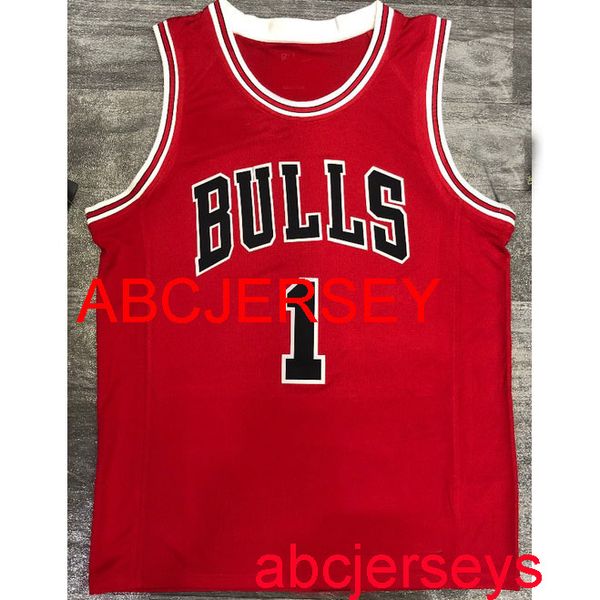 

1# rose red basketball jersey embroidery xs-5xl 6xl, Black