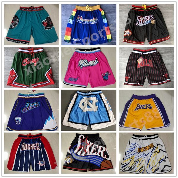 

team basketball short just don sport shorts hip pop pant with pocket zipper sweatpants blue white black red pink mens stitched good