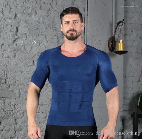 

men's body shapers chest tummy waist trainer slimming bodybuilding mens gym clothes tanks mens body shapers fat burn, Black;brown