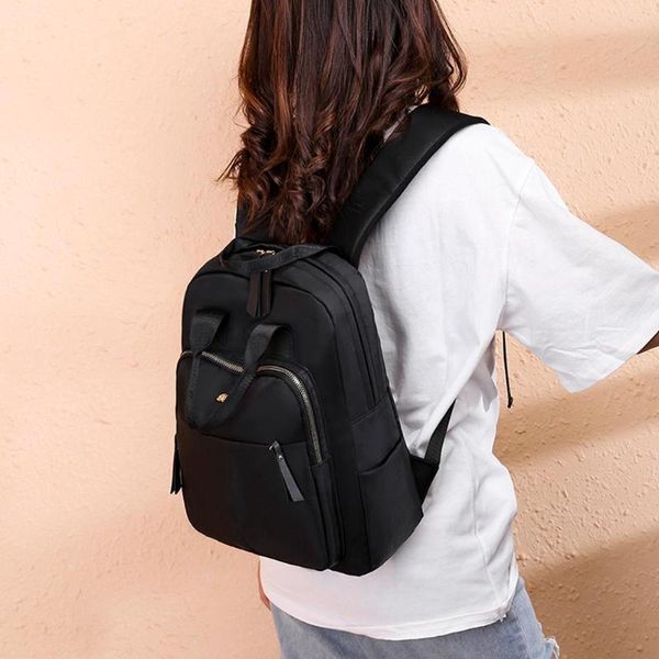 

backpacks women oxford backpack solid color casual schoolbag zipper girls travel knapsack leisure daily shopping style