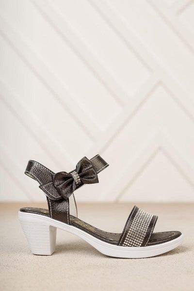 

sandals heels single band cubic zirconia, Black