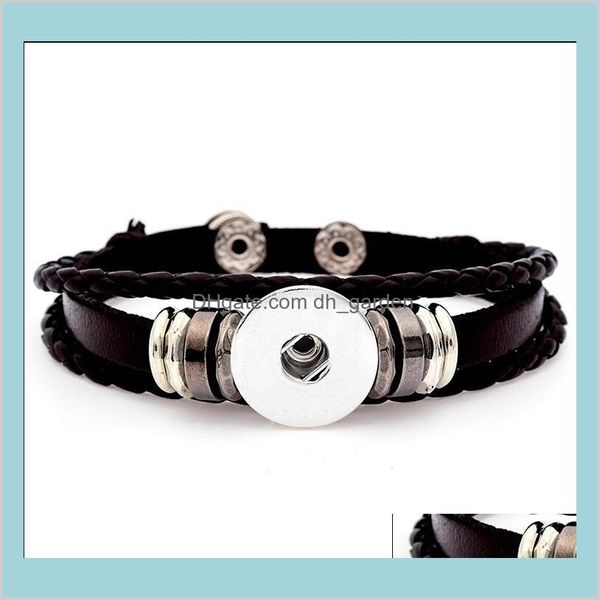 Chunk 18Mm Bracciale in metallo Ginger Fashion 6 Styles Multilayer Leather Noosa Snap Statement Jewelry Ps1349 Av4K2 Braccialetti con ciondoli Bqxic