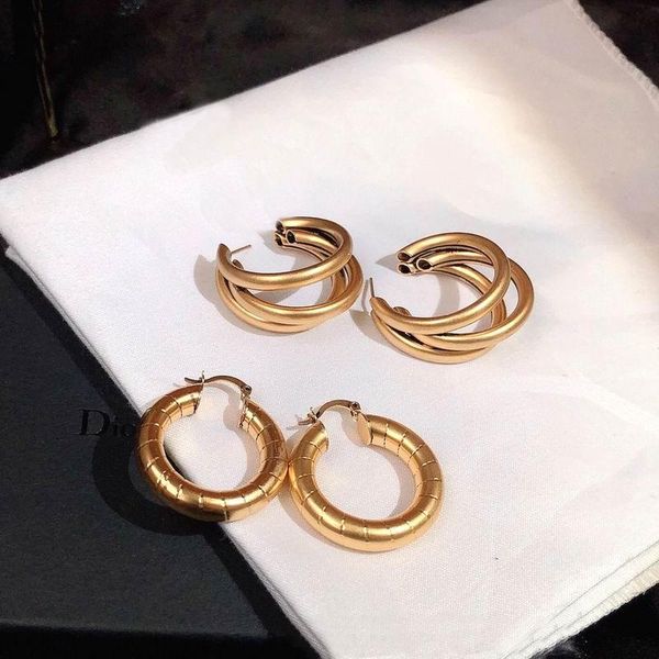 

hoop & huggie classic retro gold-color metallic small earrings for women 2021 jewelry personality earings, Golden;silver