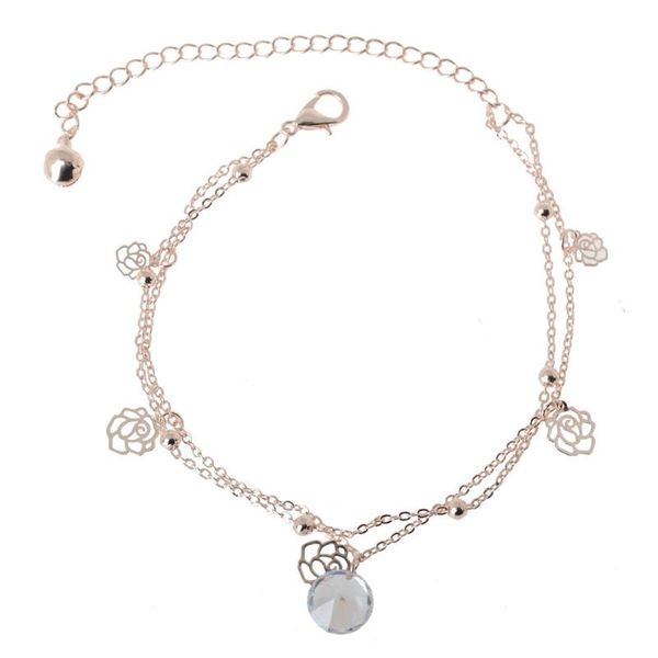 

anklets rose flower anklet ankle bracelets whole sale 1pcs women bracelet on a leg women's feet jewelry, Red;blue