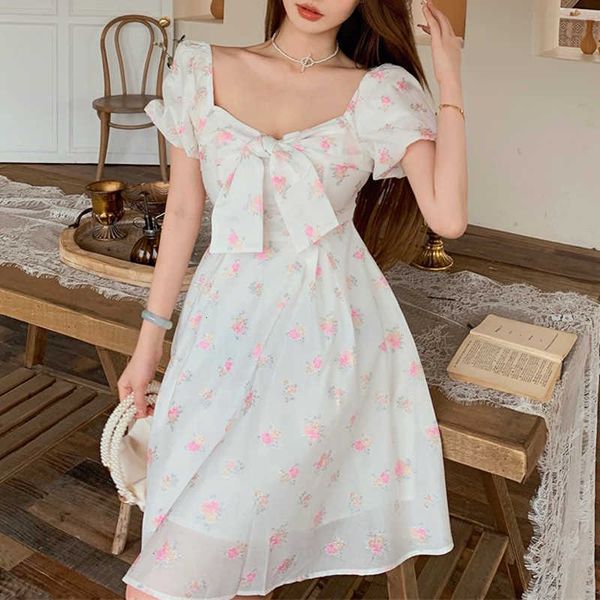 

casual dresses sleeve women elegant vintage square collar floral evening party korean summer 8ilj, Black;gray