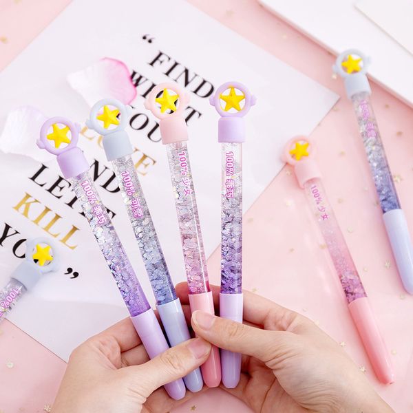 

pens korean red fairy star scepter quicksand creative lovely dream girl liquid sequin neutral