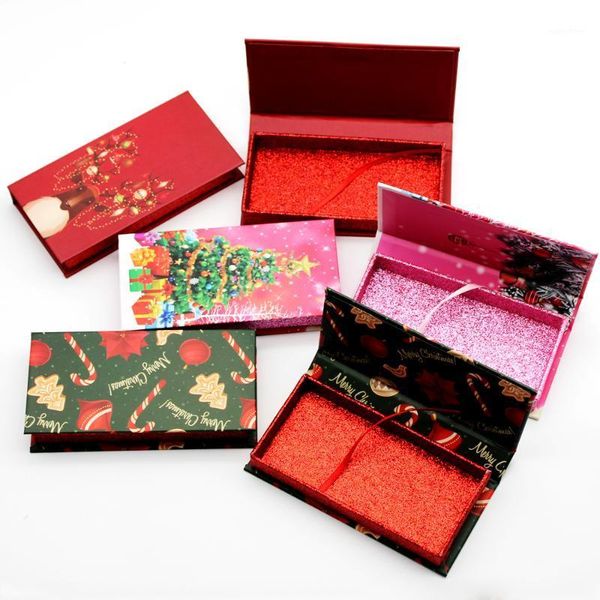 

come christmas packaging 10/20/30 pieces wholesale bulk empty rectangle glitter eyelashes boxes vendor 1