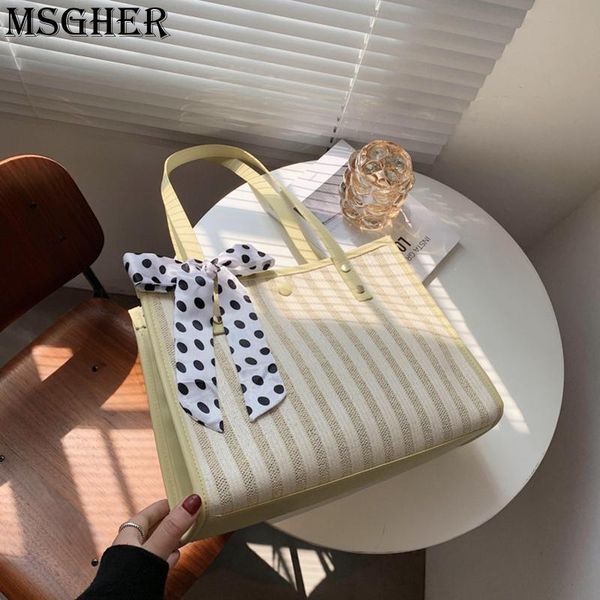 

evening bags preppy one-shoulder armpit bag portable canvas summer beach large volume tote fashion straw casual female