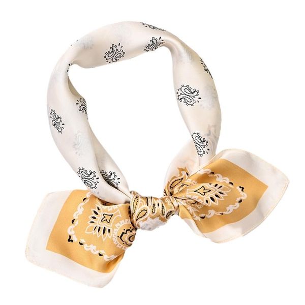 

scarves square simulation silk like hair scarf head sleeping wrap satin neck bandana pack 70cm, Blue;gray