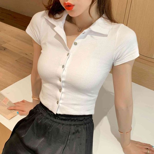 

t-shirt t-shirt it's famous for the same new summer 2020 polo shirt, sleeve t-shirt, women's fashionable and versatile, slim fit,, White