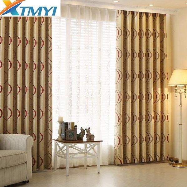

curtain & drapes thick luxury wavy striped blackout window curtains for living room bedroom printed finished custom