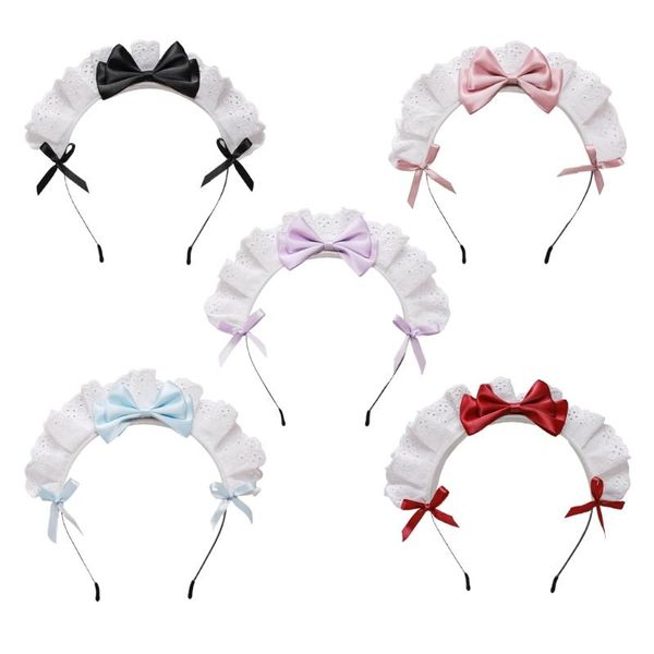 

other event & party supplies japanese lolita hair accessories ruffled lace sweet bowknot gothic french maid headband anime victorian cosplay