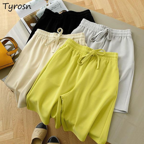 

women's shorts women solid plus size 4xl leisure summer oversize loose daily simple all-match womens short trousers thin korean style, White;black