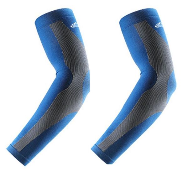 

elbow & knee pads 30# 2pcs sport arm sleeves uv sun protect anti-slip basketball armband tattoo cover cycling running bicycle, Black;gray