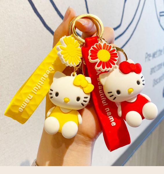 

keychains girl heart lovely glue sitting kt key chain versatile bag pendant lovers accessories creative gifts, Silver