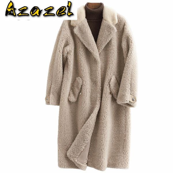 

women's fur & faux mink collar 100% wool jacket real streetwear autumn winter coat women clothes 2021 korean vintage sheep shearling, Black