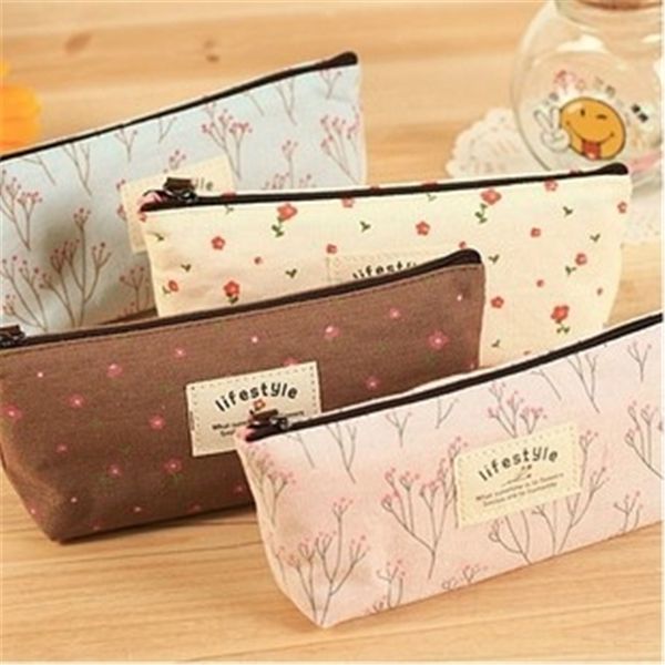 

cict straight rural flower small fresh pencil bags rural style canvas and stationerystationery flower canvas student pen bag