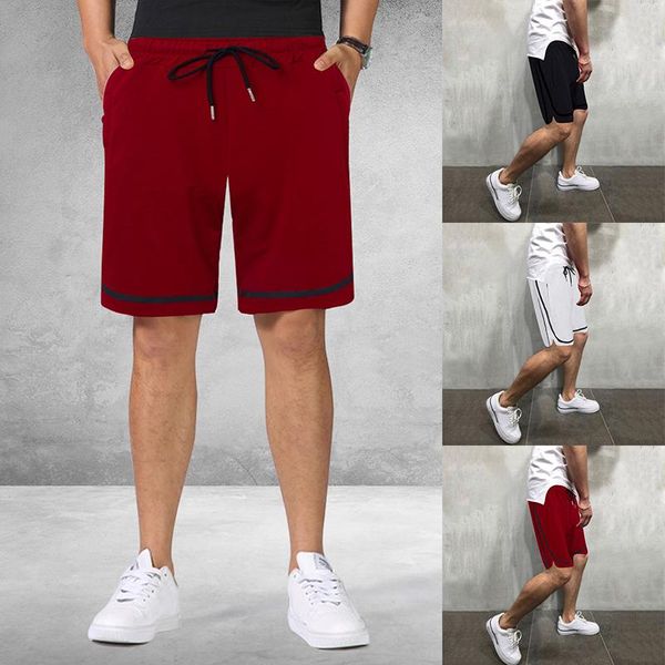 

men's shorts nice summer men sportwear fashion solid drawstring short pants voguezipper pockets bodybuilding mens vogueshorts, White;black