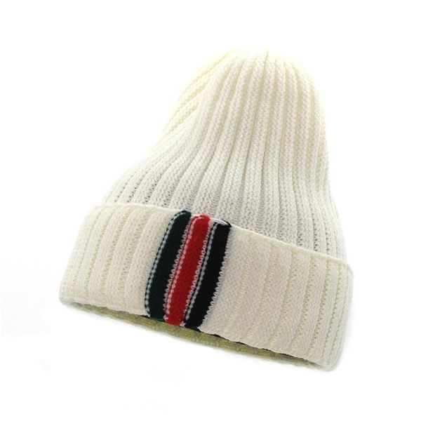 

beanies classic simple solid color long wool knitted hat oversized thick warm winter outdoor leisure ski striped skull