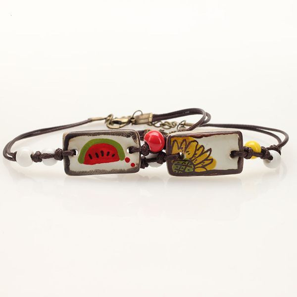 

hand catenary jingdezhen ceramic jewelry bracelet knitting hand girl fresh sweet jxb012, Golden;silver